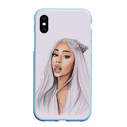 Чехол iPhone XS Max матовый Ariana Grande Ариана Гранде, цвет: 3D-голубой