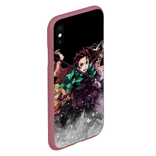 Чехол iPhone XS Max матовый KIMETSU NO YAIBA / 3D-Малиновый – фото 2