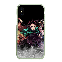 Чехол iPhone XS Max матовый KIMETSU NO YAIBA, цвет: 3D-салатовый