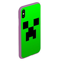 Чехол iPhone XS Max матовый MINECRAFT, цвет: 3D-фиолетовый — фото 2