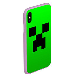 Чехол iPhone XS Max матовый MINECRAFT, цвет: 3D-сиреневый — фото 2