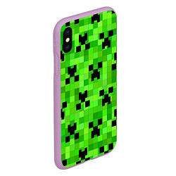 Чехол iPhone XS Max матовый MINECRAFT, цвет: 3D-сиреневый — фото 2