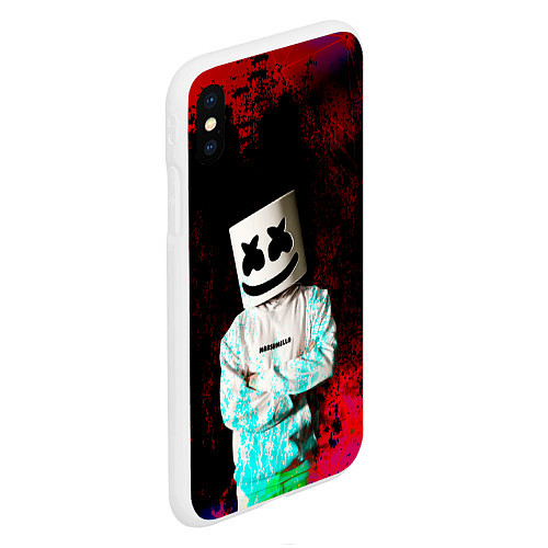 Чехол iPhone XS Max матовый Marshmello / 3D-Белый – фото 2