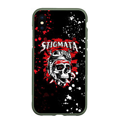 Чехол iPhone XS Max матовый Stigmata, цвет: 3D-темно-зеленый