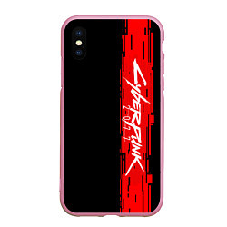 Чехол iPhone XS Max матовый CYBERPUNK 2077, цвет: 3D-розовый