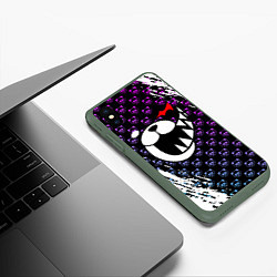 Чехол iPhone XS Max матовый MONOKUMA, цвет: 3D-темно-зеленый — фото 2