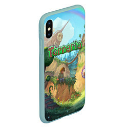 Чехол iPhone XS Max матовый Terraria, цвет: 3D-мятный — фото 2