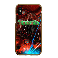 Чехол iPhone XS Max матовый Terraria, цвет: 3D-коричневый