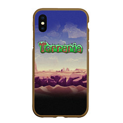 Чехол iPhone XS Max матовый Terraria, цвет: 3D-коричневый