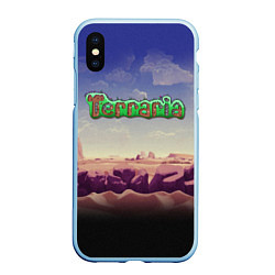 Чехол iPhone XS Max матовый Terraria, цвет: 3D-голубой