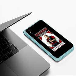 Чехол iPhone XS Max матовый Серега Есенин, цвет: 3D-мятный — фото 2