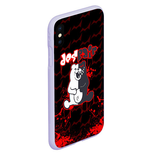 Чехол iPhone XS Max матовый MONOKUMA / 3D-Светло-сиреневый – фото 2