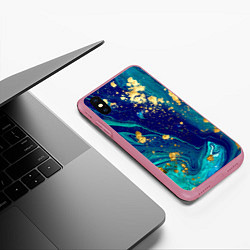 Чехол iPhone XS Max матовый Краски, цвет: 3D-малиновый — фото 2