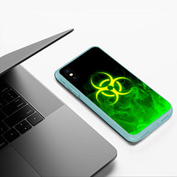 Чехол iPhone XS Max матовый BIOHAZARD, цвет: 3D-мятный — фото 2