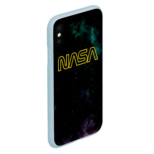 Чехол iPhone XS Max матовый NASA Vision Mission and Core Values на спине / 3D-Голубой – фото 2