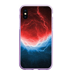 Чехол iPhone XS Max матовый Огонь и лёд, цвет: 3D-сиреневый