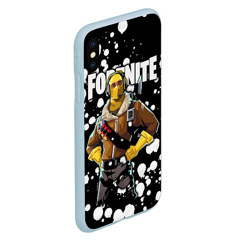 Чехол iPhone XS Max матовый Fortnite / 3D-Голубой – фото 2