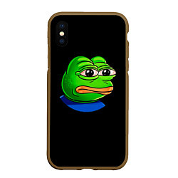 Чехол iPhone XS Max матовый Frog, цвет: 3D-коричневый