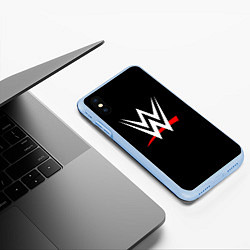 Чехол iPhone XS Max матовый WWE, цвет: 3D-голубой — фото 2