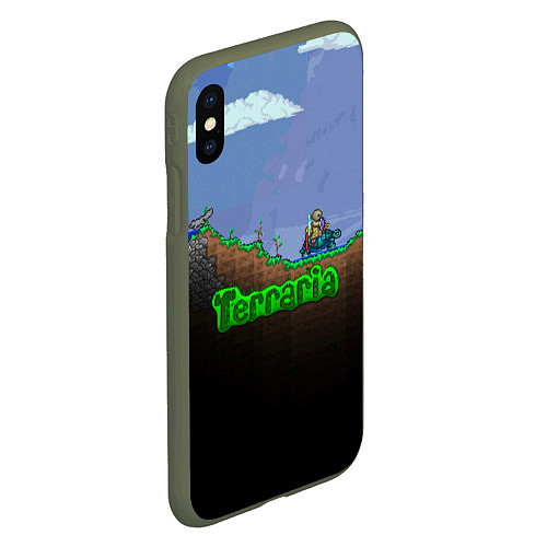 Чехол iPhone XS Max матовый Terraria game / 3D-Темно-зеленый – фото 2
