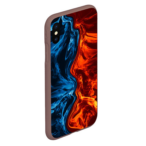 Чехол iPhone XS Max матовый Огонь и вода / 3D-Коричневый – фото 2