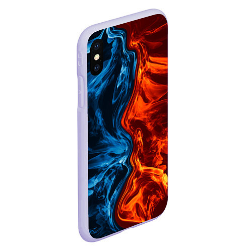 Чехол iPhone XS Max матовый Огонь и вода / 3D-Светло-сиреневый – фото 2