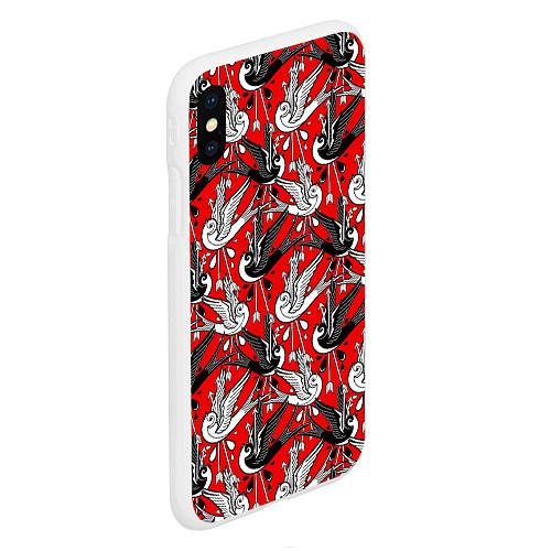 Чехол iPhone XS Max матовый Птицы / 3D-Белый – фото 2