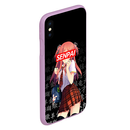 Чехол iPhone XS Max матовый SENPAI ANIME / 3D-Сиреневый – фото 2