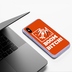 Чехол iPhone XS Max матовый Boom Bitch!, цвет: 3D-светло-сиреневый — фото 2