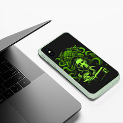 Чехол iPhone XS Max матовый Cthulhu, цвет: 3D-салатовый — фото 2