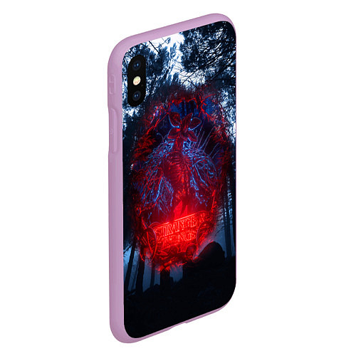 Чехол iPhone XS Max матовый Demogorgon Stranger Things / 3D-Сиреневый – фото 2