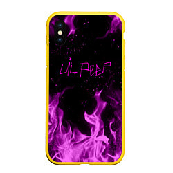 Чехол iPhone XS Max матовый LIL PEEP FIRE, цвет: 3D-желтый