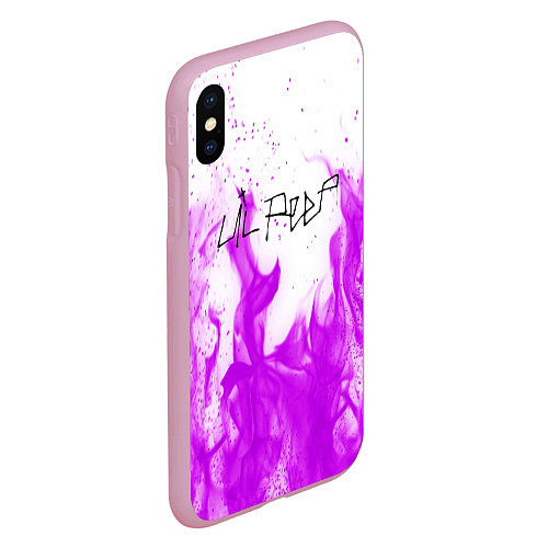 Чехол iPhone XS Max матовый LIL PEEP FIRE / 3D-Розовый – фото 2