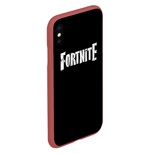 Чехол iPhone XS Max матовый Fortnite / 3D-Красный – фото 2