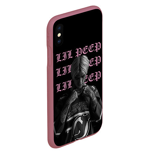 Чехол iPhone XS Max матовый LiL PEEP / 3D-Малиновый – фото 2