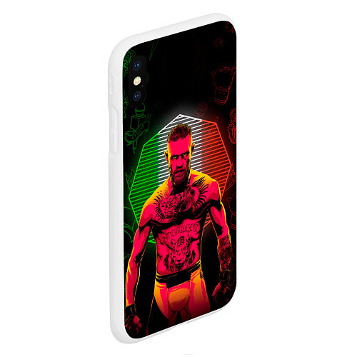 Чехол iPhone XS Max матовый CONOR McGREGOR / 3D-Белый – фото 2