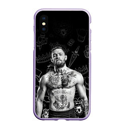 Чехол iPhone XS Max матовый CONOR McGREGOR, цвет: 3D-светло-сиреневый