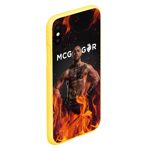 Чехол iPhone XS Max матовый Conor McGregor / 3D-Желтый – фото 2