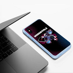 Чехол iPhone XS Max матовый UNDERTALE, цвет: 3D-голубой — фото 2