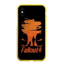 Чехол iPhone XS Max матовый Fallout 4, цвет: 3D-желтый