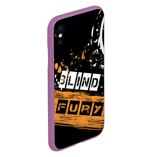Чехол iPhone XS Max матовый BLIND FURY / 3D-Фиолетовый – фото 2