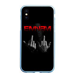 Чехол iPhone XS Max матовый EMINEM, цвет: 3D-голубой