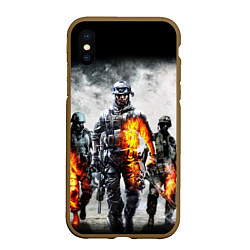 Чехол iPhone XS Max матовый Battlefield, цвет: 3D-коричневый