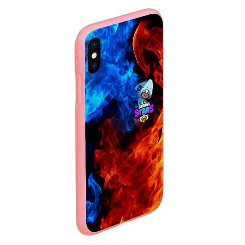 Чехол iPhone XS Max матовый Brawl Stars LEON SHARK / 3D-Баблгам – фото 2