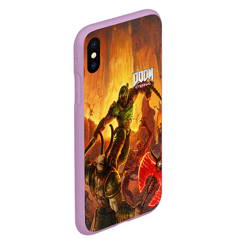 Чехол iPhone XS Max матовый DOOM / 3D-Сиреневый – фото 2