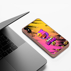 Чехол iPhone XS Max матовый Бравл старс Сэнди, цвет: 3D-коричневый — фото 2