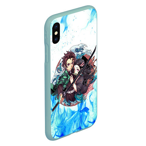 Чехол iPhone XS Max матовый KIMETSU NO YAIBA / 3D-Мятный – фото 2