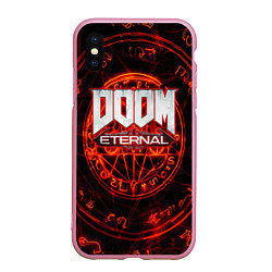 Чехол iPhone XS Max матовый DOOM, цвет: 3D-розовый