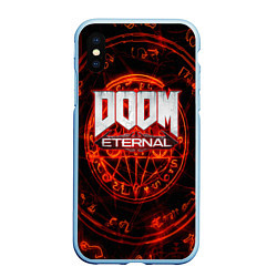 Чехол iPhone XS Max матовый DOOM, цвет: 3D-голубой