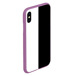 Чехол iPhone XS Max матовый ПРОСТО ЧЁРНО-БЕЛЫЙ, цвет: 3D-фиолетовый — фото 2